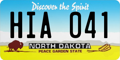 ND license plate HIA041