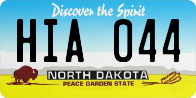 ND license plate HIA044