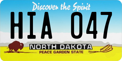 ND license plate HIA047