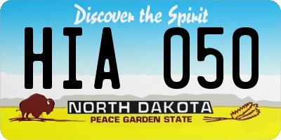 ND license plate HIA050