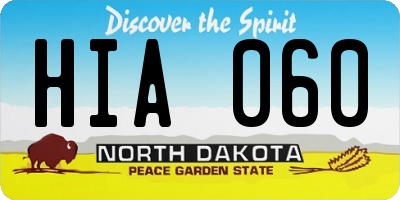 ND license plate HIA060