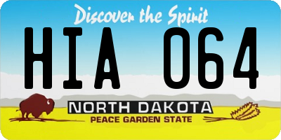 ND license plate HIA064