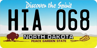 ND license plate HIA068