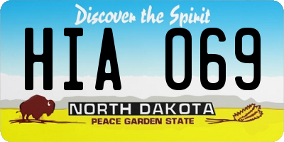 ND license plate HIA069