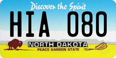ND license plate HIA080