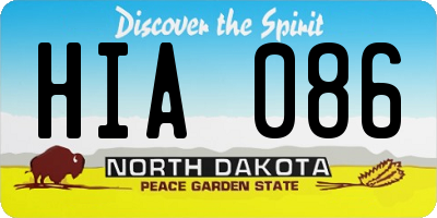 ND license plate HIA086