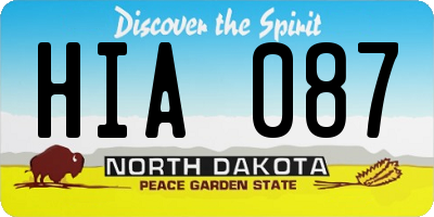 ND license plate HIA087
