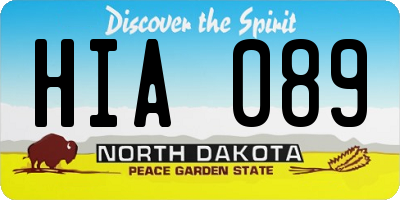 ND license plate HIA089