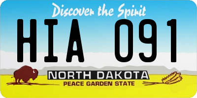 ND license plate HIA091