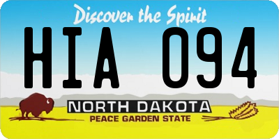 ND license plate HIA094