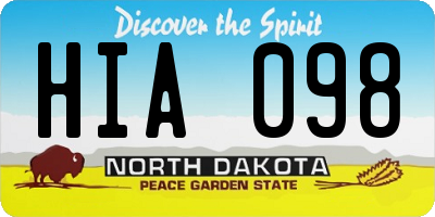 ND license plate HIA098