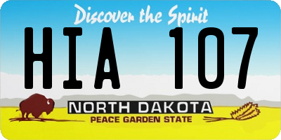 ND license plate HIA107