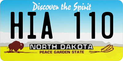 ND license plate HIA110