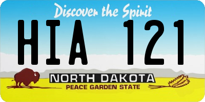 ND license plate HIA121