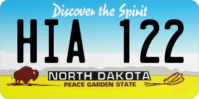 ND license plate HIA122