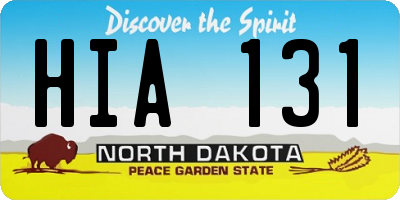 ND license plate HIA131