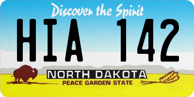 ND license plate HIA142