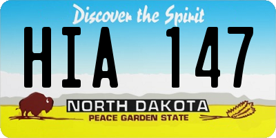 ND license plate HIA147