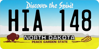ND license plate HIA148