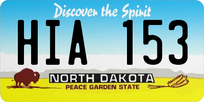 ND license plate HIA153