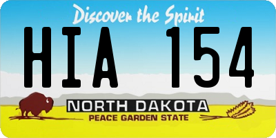 ND license plate HIA154