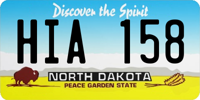 ND license plate HIA158