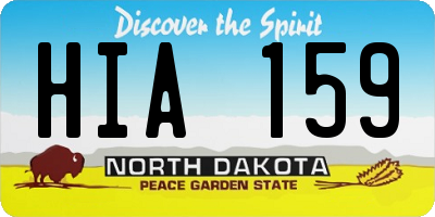 ND license plate HIA159