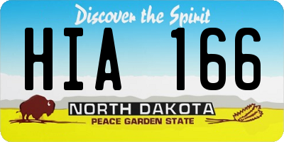 ND license plate HIA166