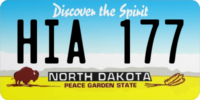 ND license plate HIA177