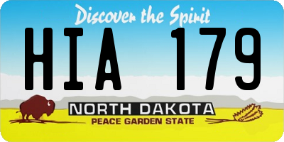 ND license plate HIA179