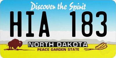 ND license plate HIA183