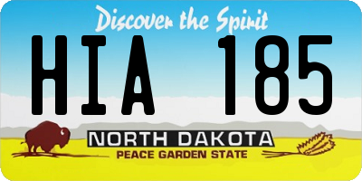 ND license plate HIA185