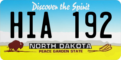 ND license plate HIA192