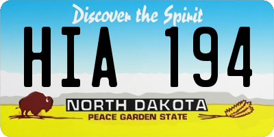 ND license plate HIA194