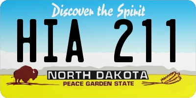 ND license plate HIA211