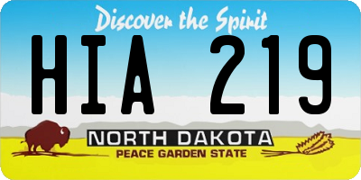 ND license plate HIA219
