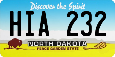 ND license plate HIA232