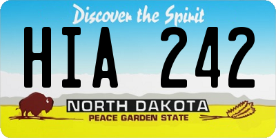 ND license plate HIA242