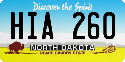 ND license plate HIA260