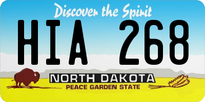 ND license plate HIA268