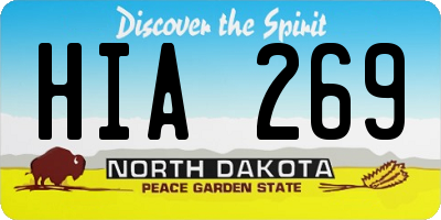 ND license plate HIA269