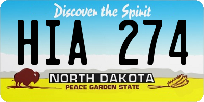 ND license plate HIA274