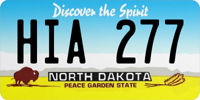 ND license plate HIA277