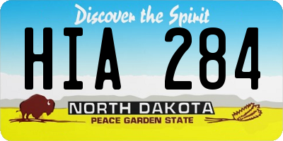 ND license plate HIA284
