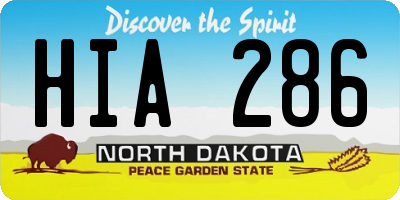ND license plate HIA286