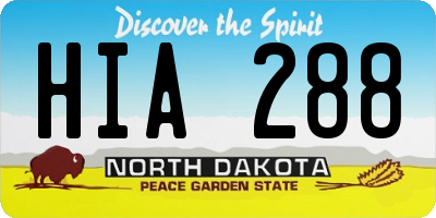 ND license plate HIA288