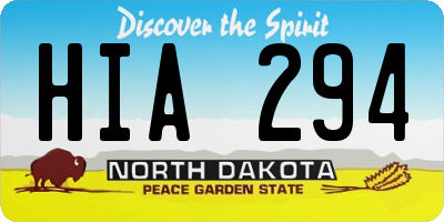 ND license plate HIA294