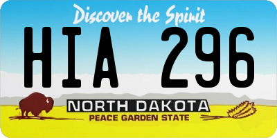 ND license plate HIA296