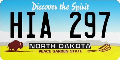 ND license plate HIA297