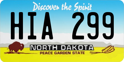ND license plate HIA299